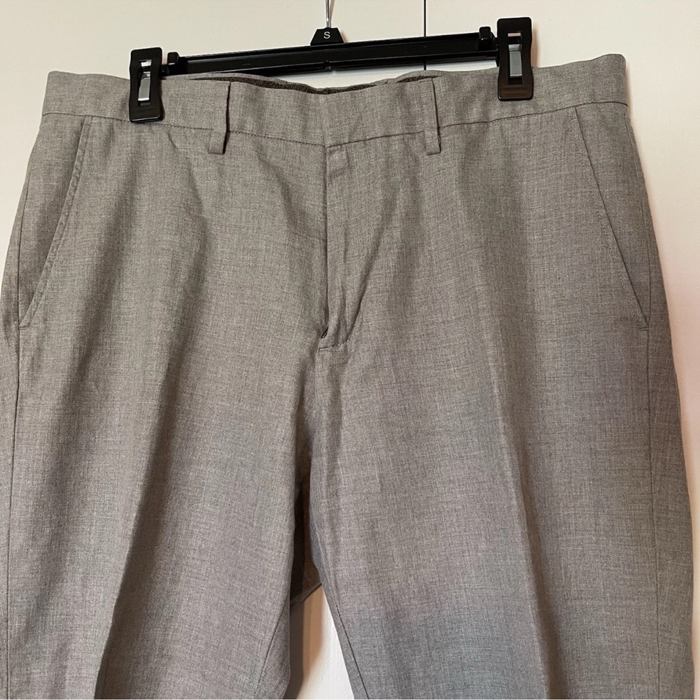 J.Crew Bowery Mens Pants 34x32 Slim Fit Stretch Chinos Gray Cotton Office Preppy - Picture 2 of 8
